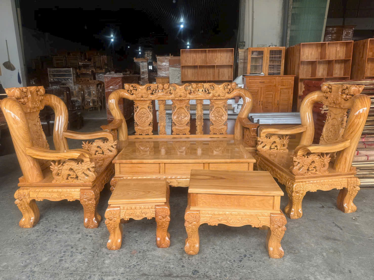 SaLon Gõ Đỏ Đào Cột 14 (6 món) - Ảnh 2