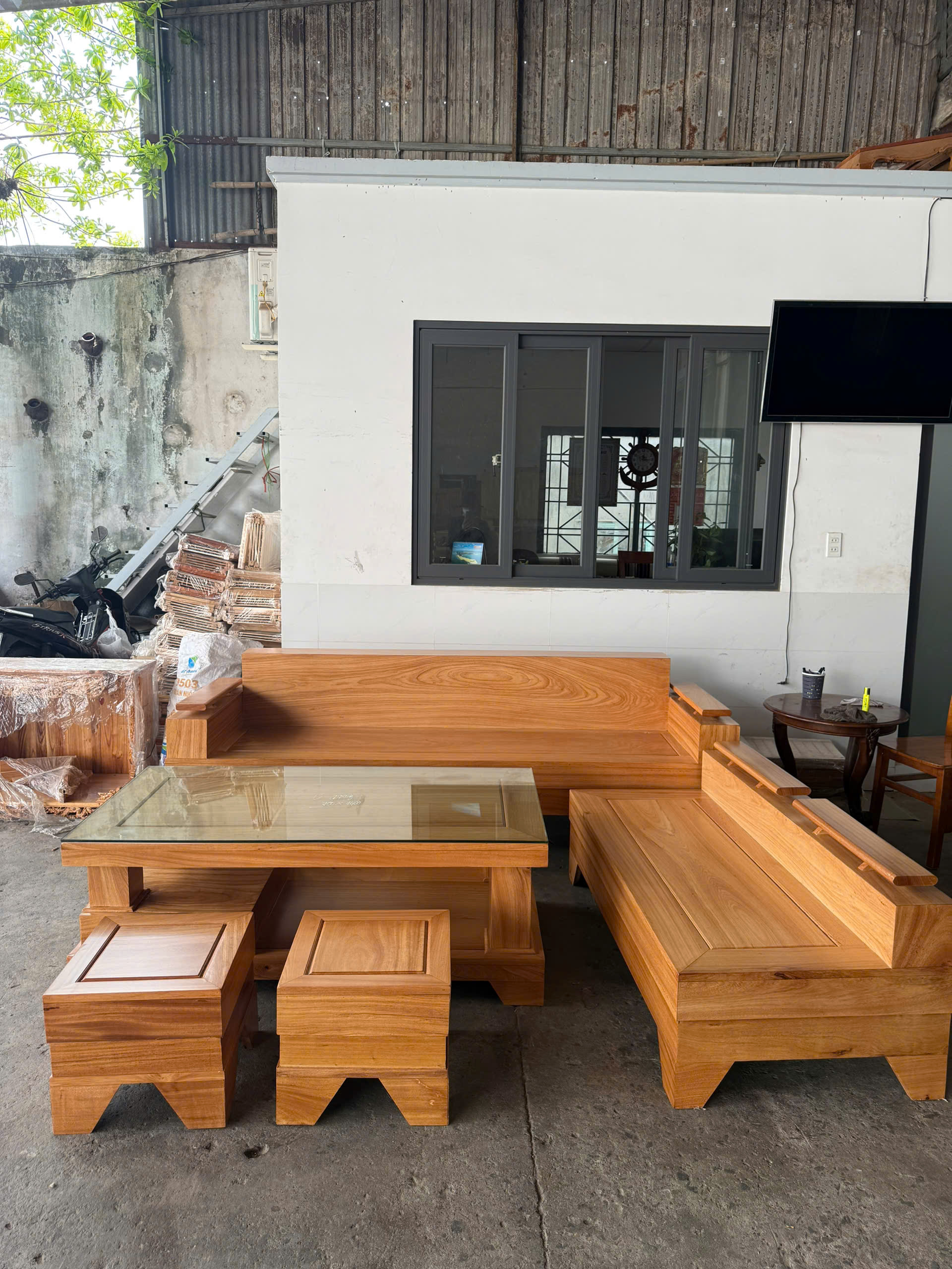 SoFa Góc Gõ Đỏ Hộp