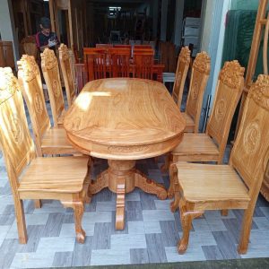 Alternative view of Bộ Bàn Ăn Gõ Đỏ 8 Ghế (Ghế Tựa Lớn)