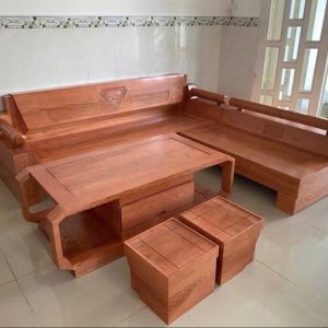 SoFa Góc Kim Cương gỗ Sồi Nga (màu Cánh Dán)