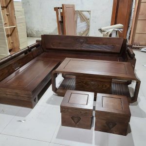 SoFa Góc Kim Cương gỗ Sồi (màu Óc Chó)