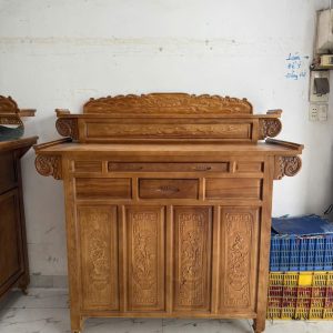 Tủ Thờ Gỗ Sồi 2 Tầng (107, 127, 147, 154) màu Óc Chó