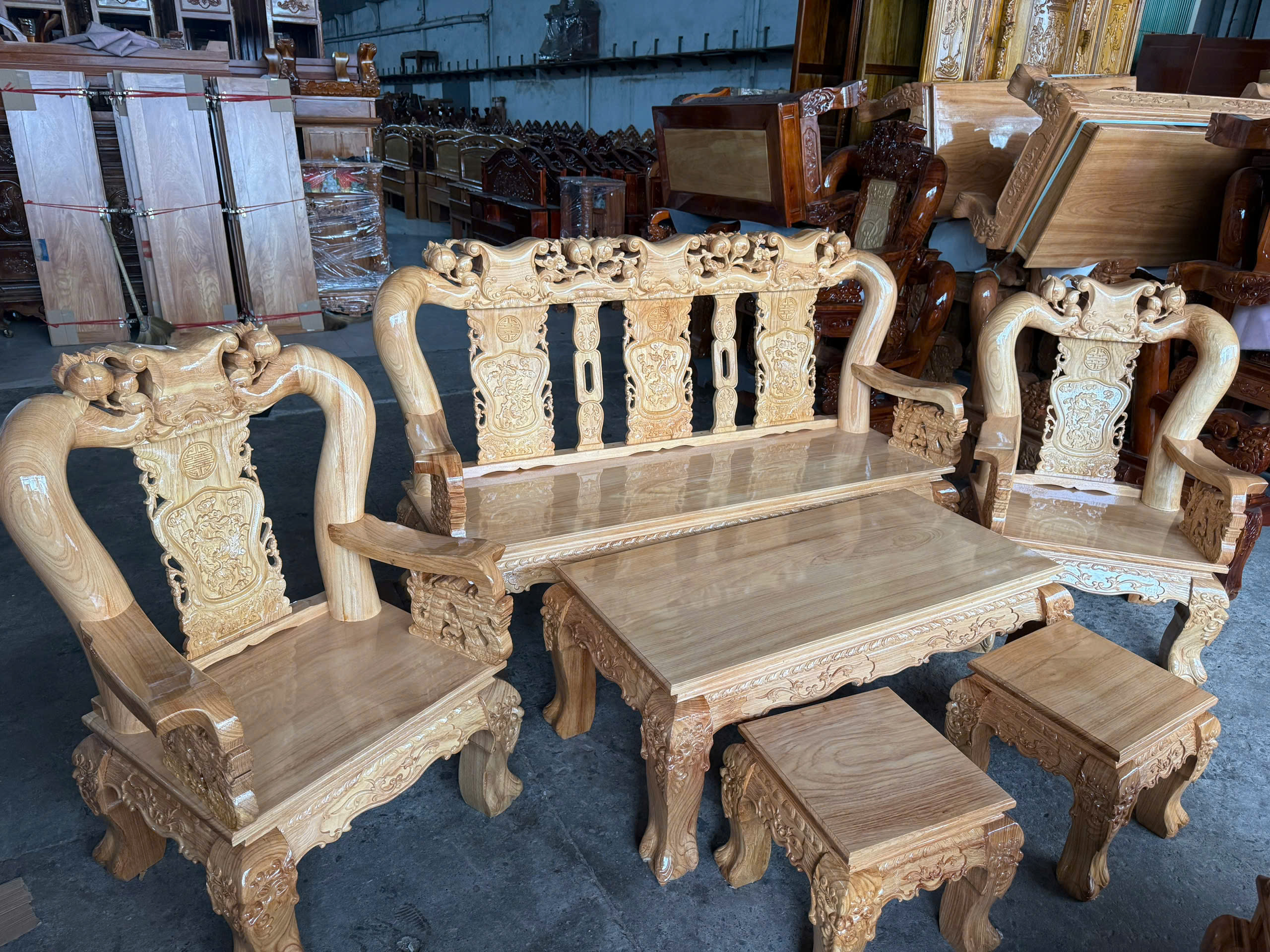 SaLon Gõ Đỏ Đào Cột 12 (Tay Rồng) - Ảnh 5