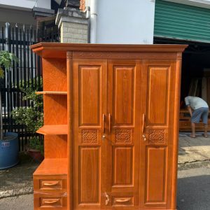 Tủ Áo Gỗ Sồi + Kệ Trang Trí (màu Cánh Dán)