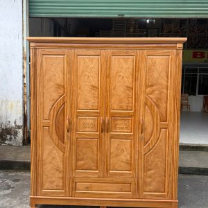 Tủ Áo Gõ Đỏ Phủ 4 Cánh