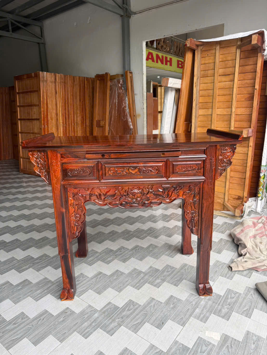 Bàn Thờ Gỗ Muồng 1 Tầng