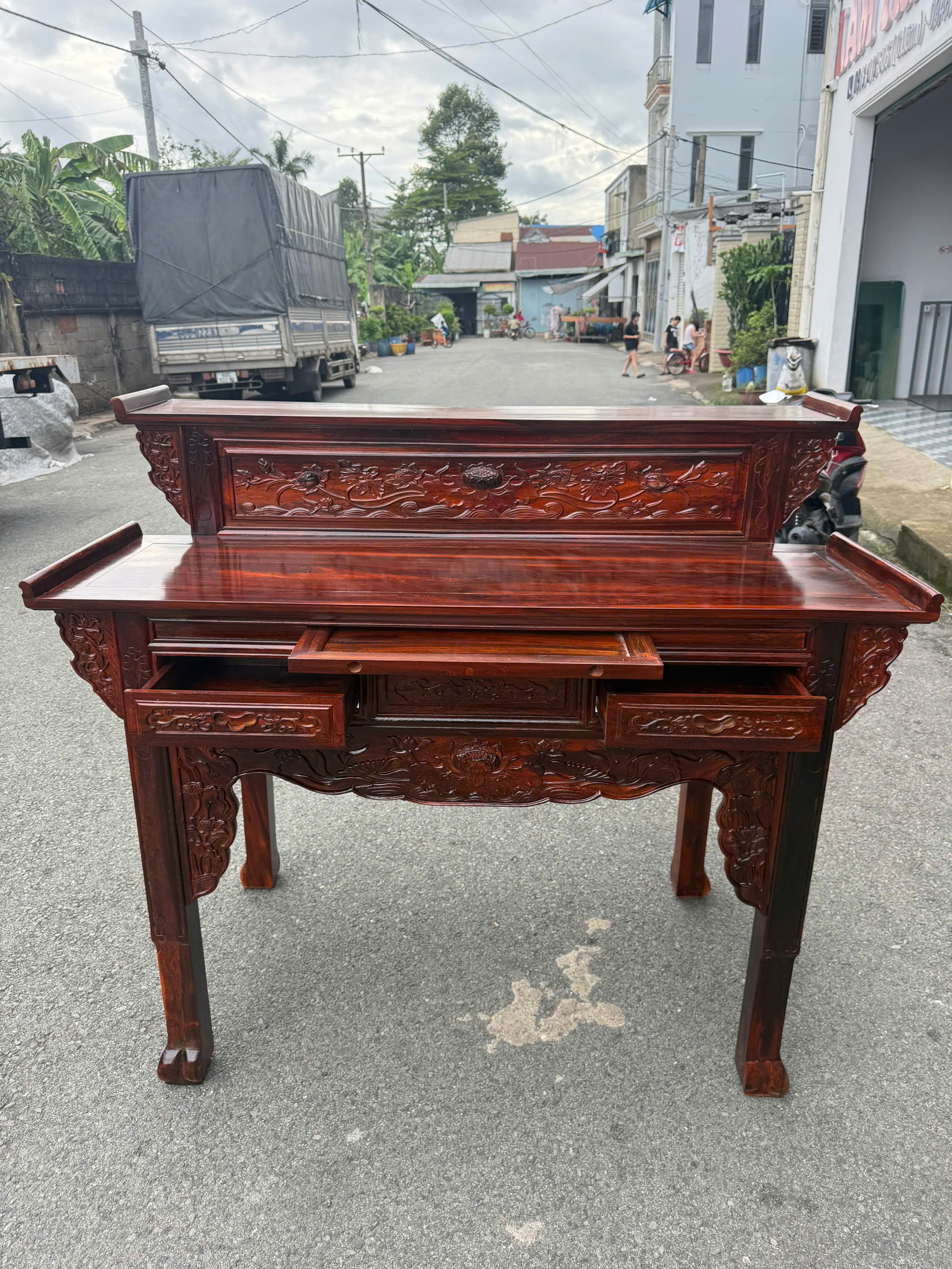 Bàn Thờ Gỗ Muồng 2 Tầng - Ảnh 2