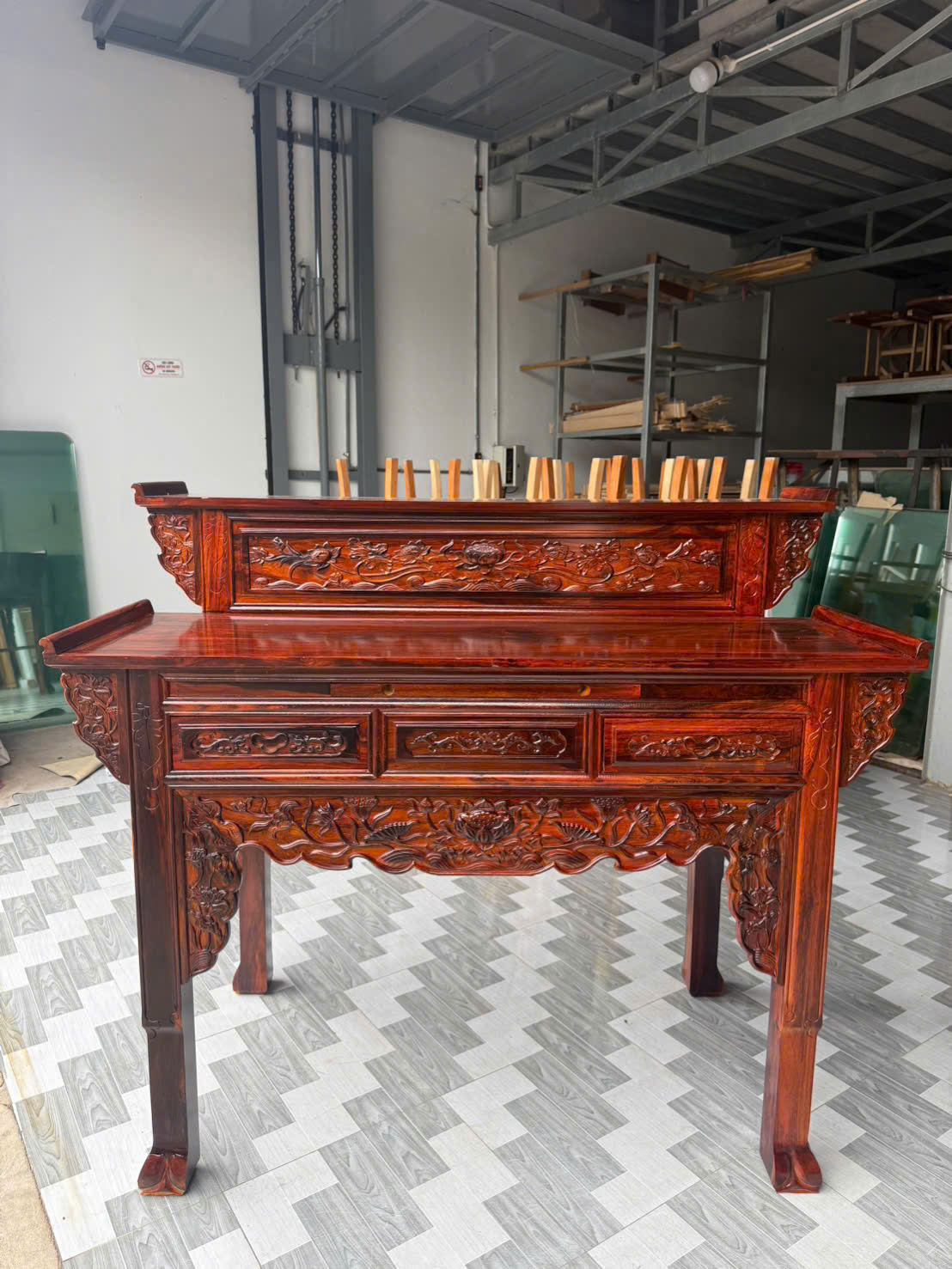 Bàn Thờ Gỗ Muồng 2 Tầng