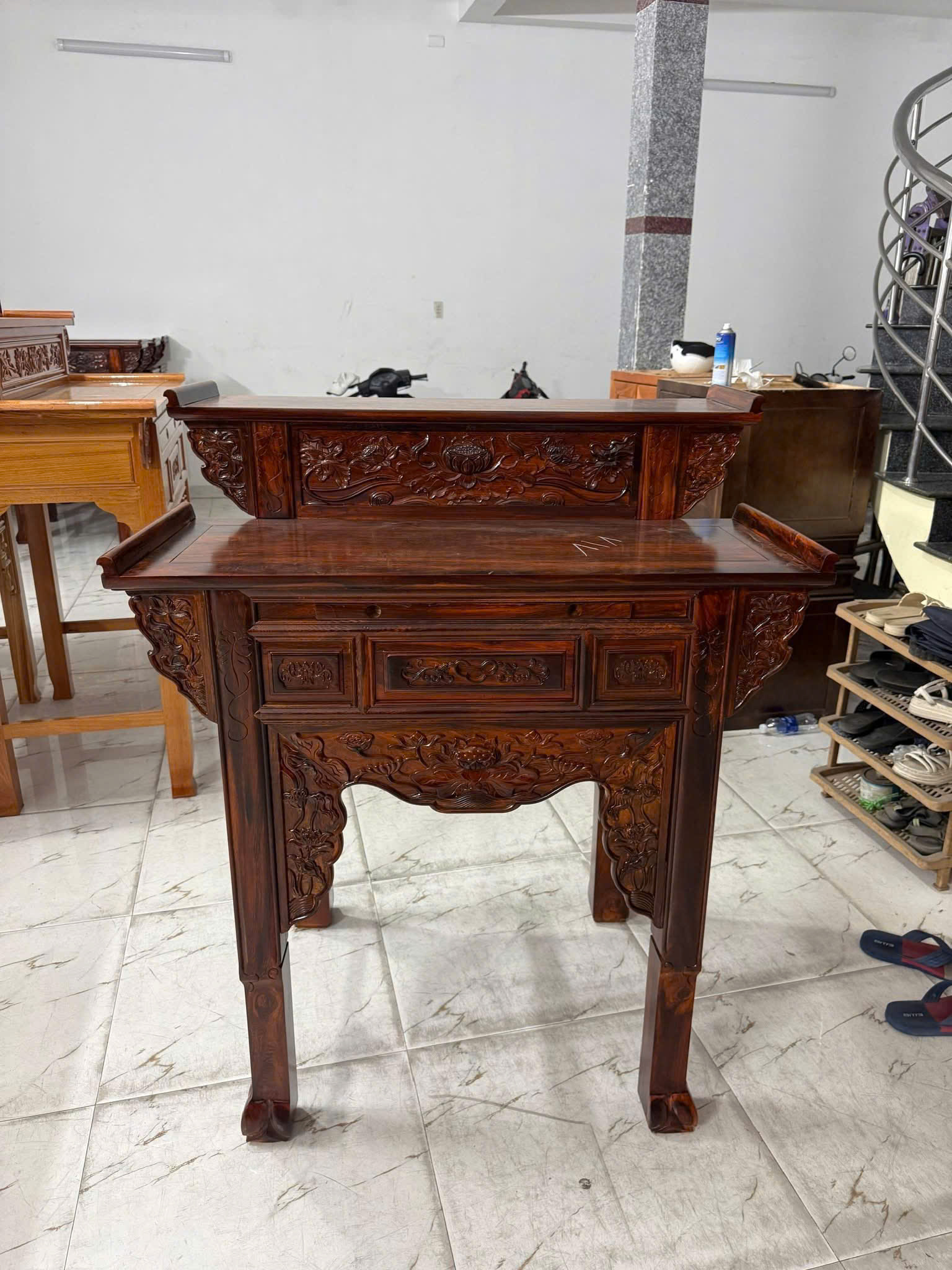 Bàn Thờ Gỗ Muồng 2 Tầng - Ảnh 6