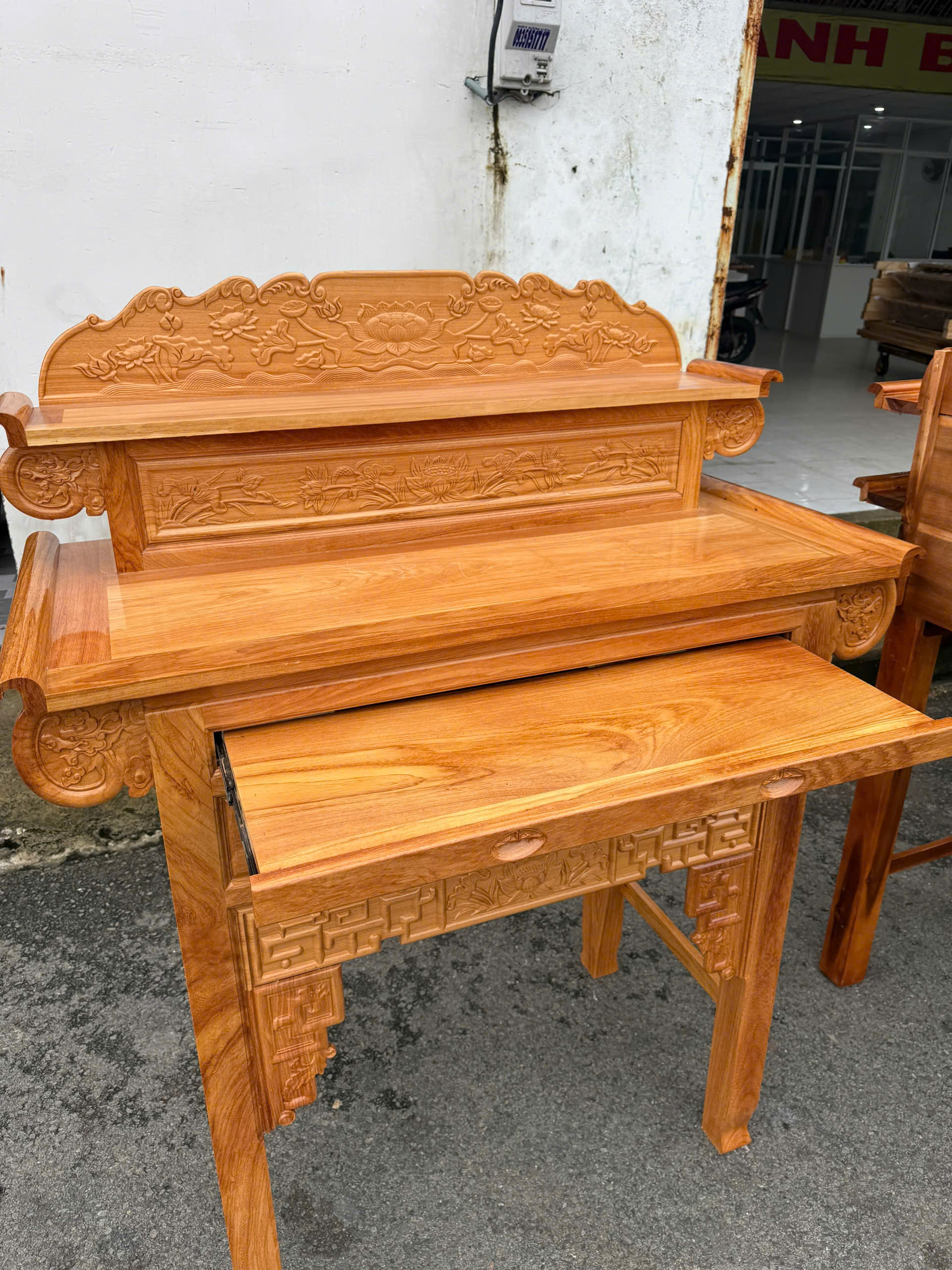 Bàn Thờ Gỗ Gõ Đỏ 2 Tầng - Ảnh 4