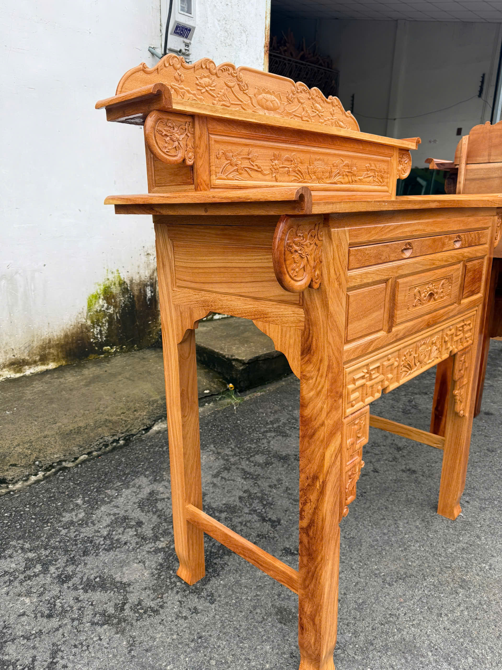 Bàn Thờ Gỗ Gõ Đỏ 2 Tầng - Ảnh 6
