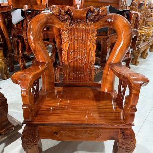 Alternative view of SaLon Gỗ Tràm Đào Cột 12 Tay Thường (màu Đỏ)