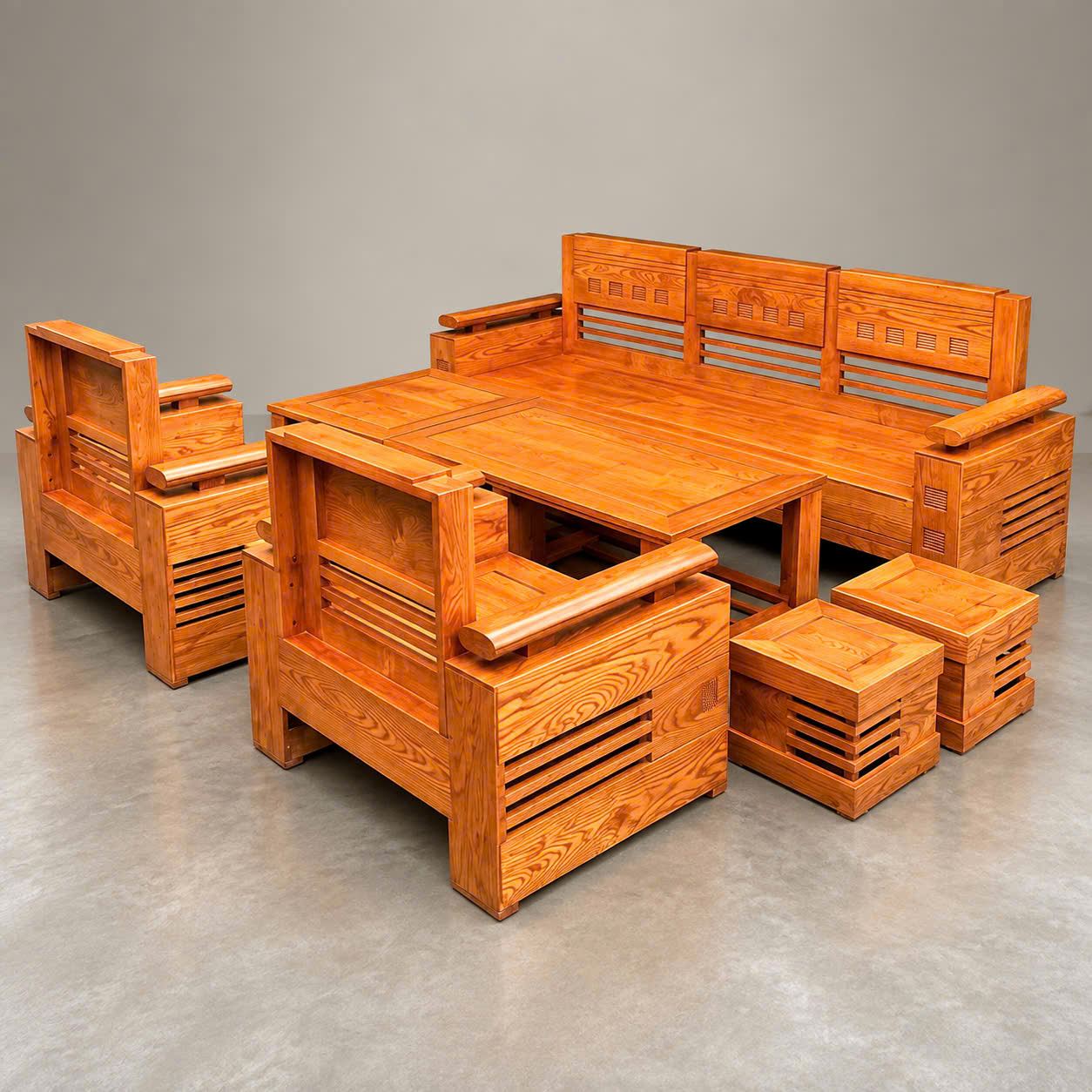 SoFa Đối Trứng Gỗ Sồi (Màu Lau Hương)