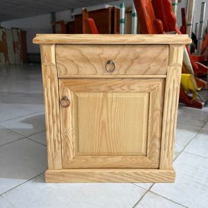 Tủ Đầu Giường Gỗ Sồi (1 Cánh + 1 Học) màu Trắng