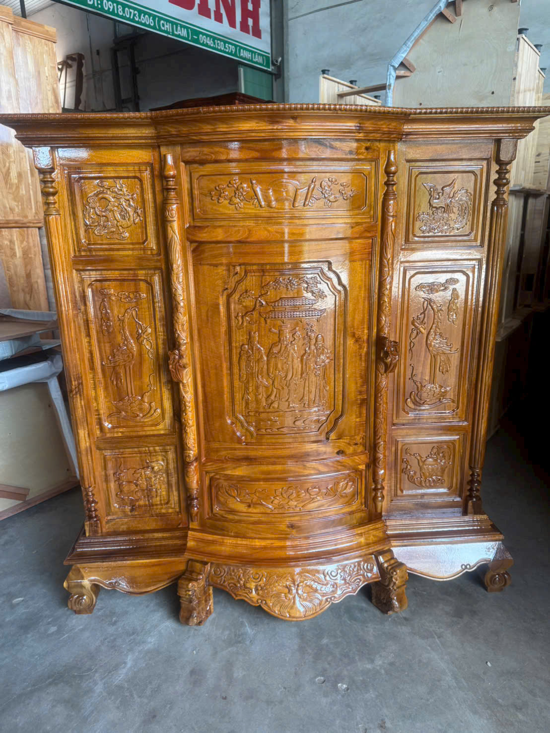 Tủ Thờ Gỗ Tràm 6 Chân - Ảnh 2