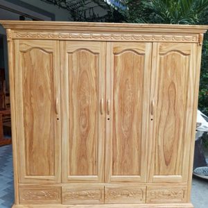 Tủ Áo Gõ Đỏ 2m (Hậu Gõ Zin) Cao Cấp