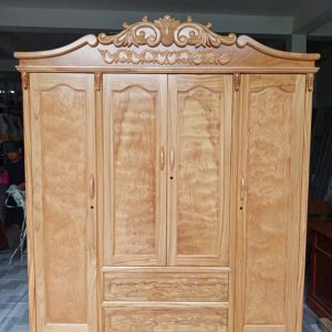 Tủ Áo Gõ Đỏ Nữ Hoàng 2m (Hậu Gõ Zin) Cao Cấp