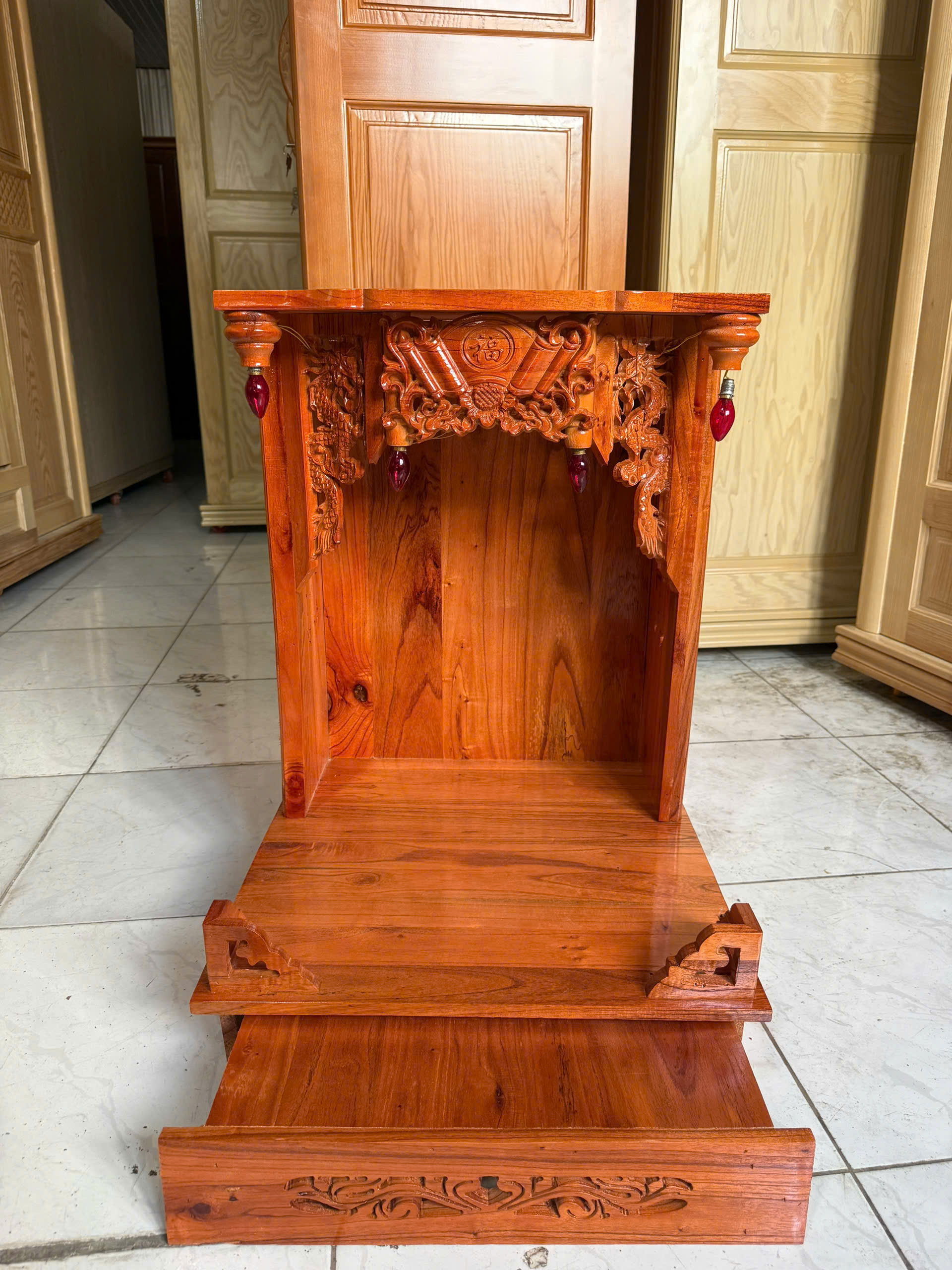 Bàn Thờ Ông Địa Thường Gỗ Xoan - Ảnh 8