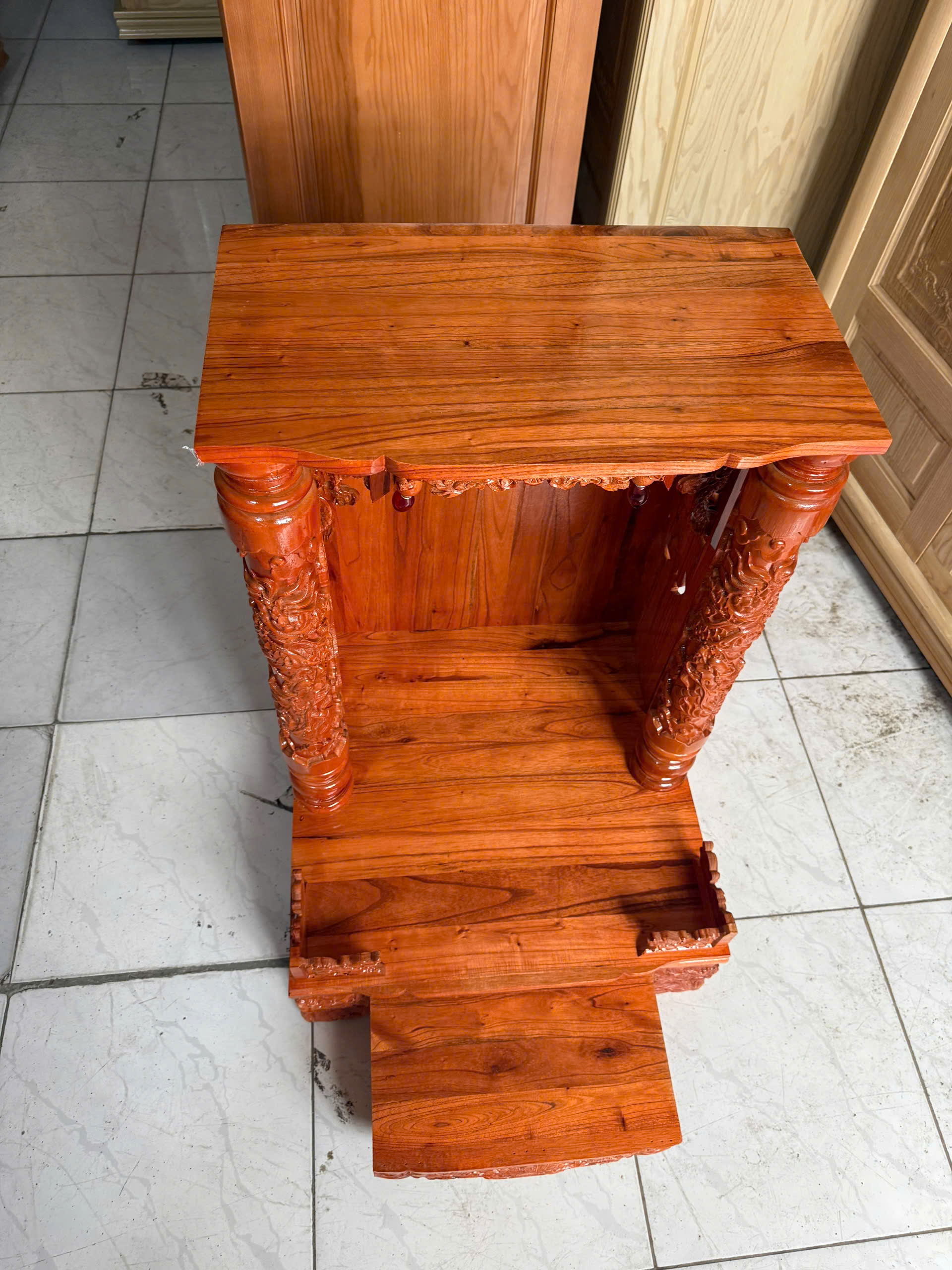 Bàn Thờ Ông Địa Cột gỗ Xoan - Ảnh 4