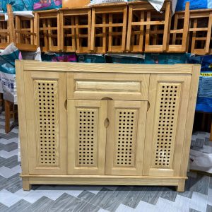 Tủ Giày Gỗ Sồi màu Trắng
