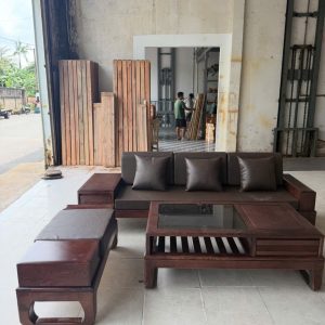 SoFa 1 Văng Chân Quỳ Gỗ Sồi (màu Óc Chó)