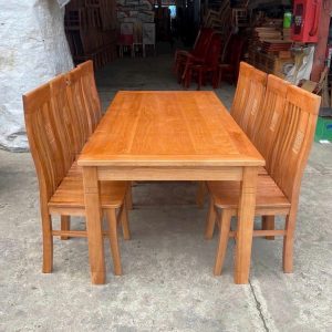 Bộ Bàn Ăn Khuôn Tranh 8 Ghế Gỗ Sồi (màu Cánh Dán)