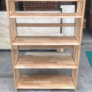 Kệ Sách Gỗ Cao Su (3,4,5 Tầng - 40,50,65,80,90,1m)