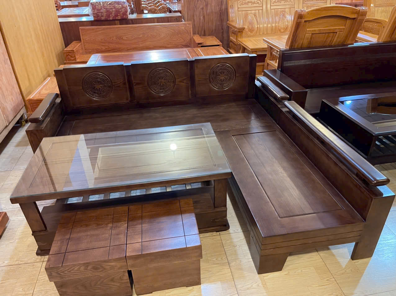 SoFa Góc Nhỏ Gỗ Sồi (Màu Óc Chó) - Ảnh 4
