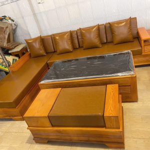 SoFa Góc Cánh Tiên Gỗ Sồi (màu Lau Hương)