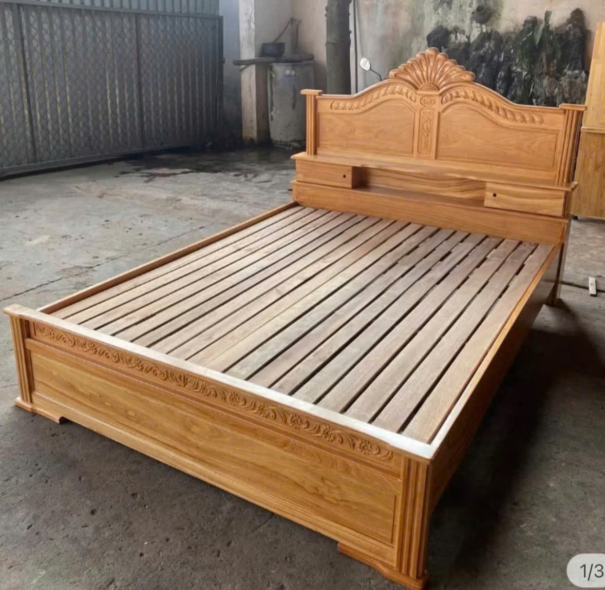 Giường Ngủ Gỗ Gõ Đỏ (Dạt Dầu)