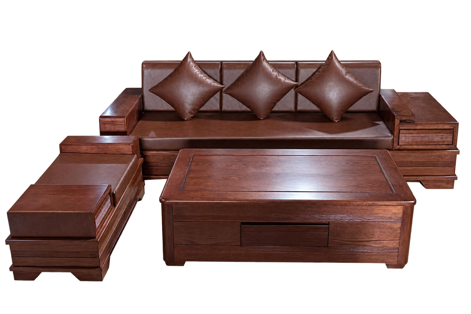 SoFa 1 Văng Cánh Tiên Gỗ Sồi (màu Óc Chó)