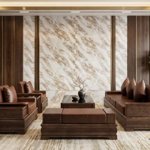 SoFa Đối Cánh Tiên Gỗ Sồi (Màu Óc Chó)