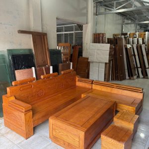 SoFa Góc Xích Gỗ Sồi (màu Lau Hương)