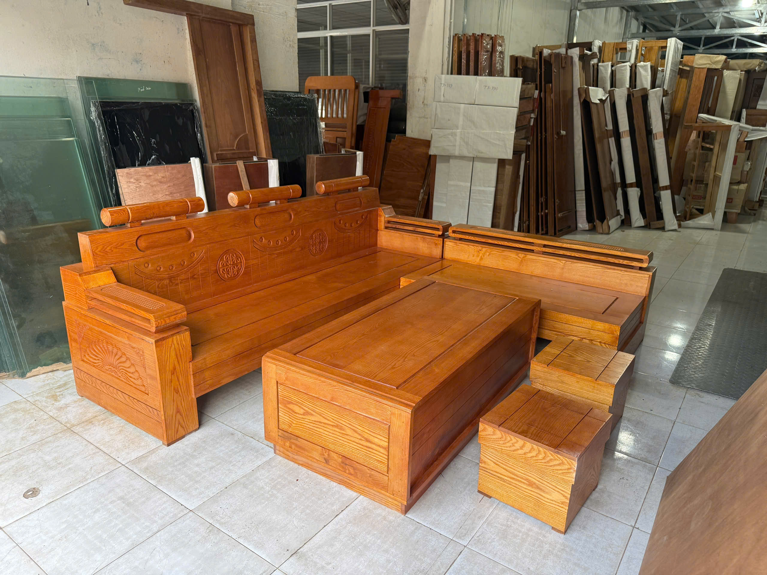 SoFa Góc Xích Gỗ Sồi (màu Lau Hương) - Ảnh 5