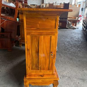 Alternative view of Tủ Thờ Gỗ Tràm Chạm Chữ ngang 1m27 màu Vàng