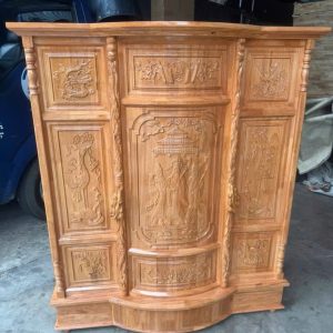 Tủ Thờ Gỗ Cao Su ngang 1m27