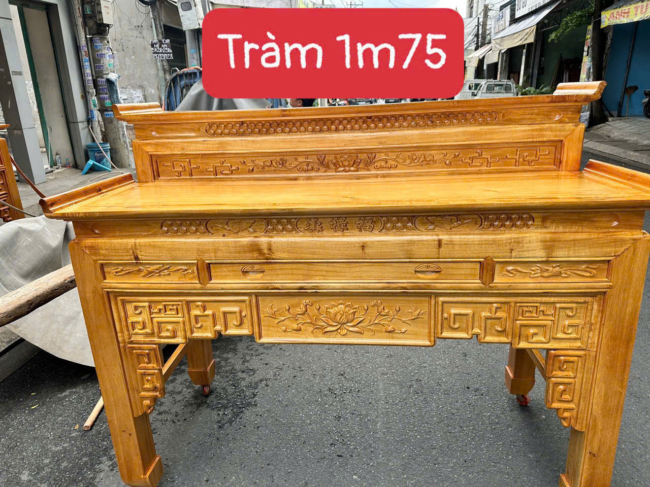 Án Gian Gỗ Tràm 2 Tầng ngang 1m75
