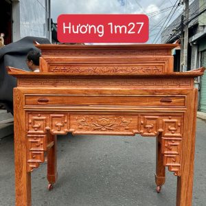 Án Gian Gỗ Hương Đá 2 Tầng ngang 1m27