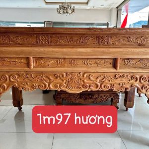 Alternative view of Án Gian Gỗ Hương Đá 1 Tầng ngang 1m97