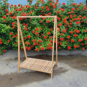 Kệ Treo Quần Áo Chữ A Gỗ Cao Su 1 Tầng